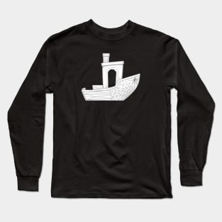 3DBenchy - LowPoly - Wireframe Long Sleeve T-Shirt